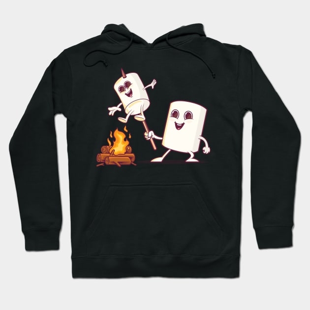 Camping toasting marshmallows Hoodie by Messy Nessie